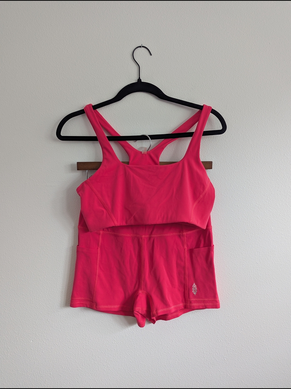 FP Movement by Free People Hot Pink Active Sports Bra And Shorts Matching Set